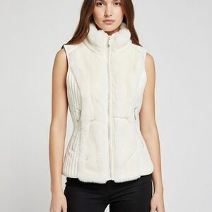 Ci Sono Ivory Faux Fur Vest